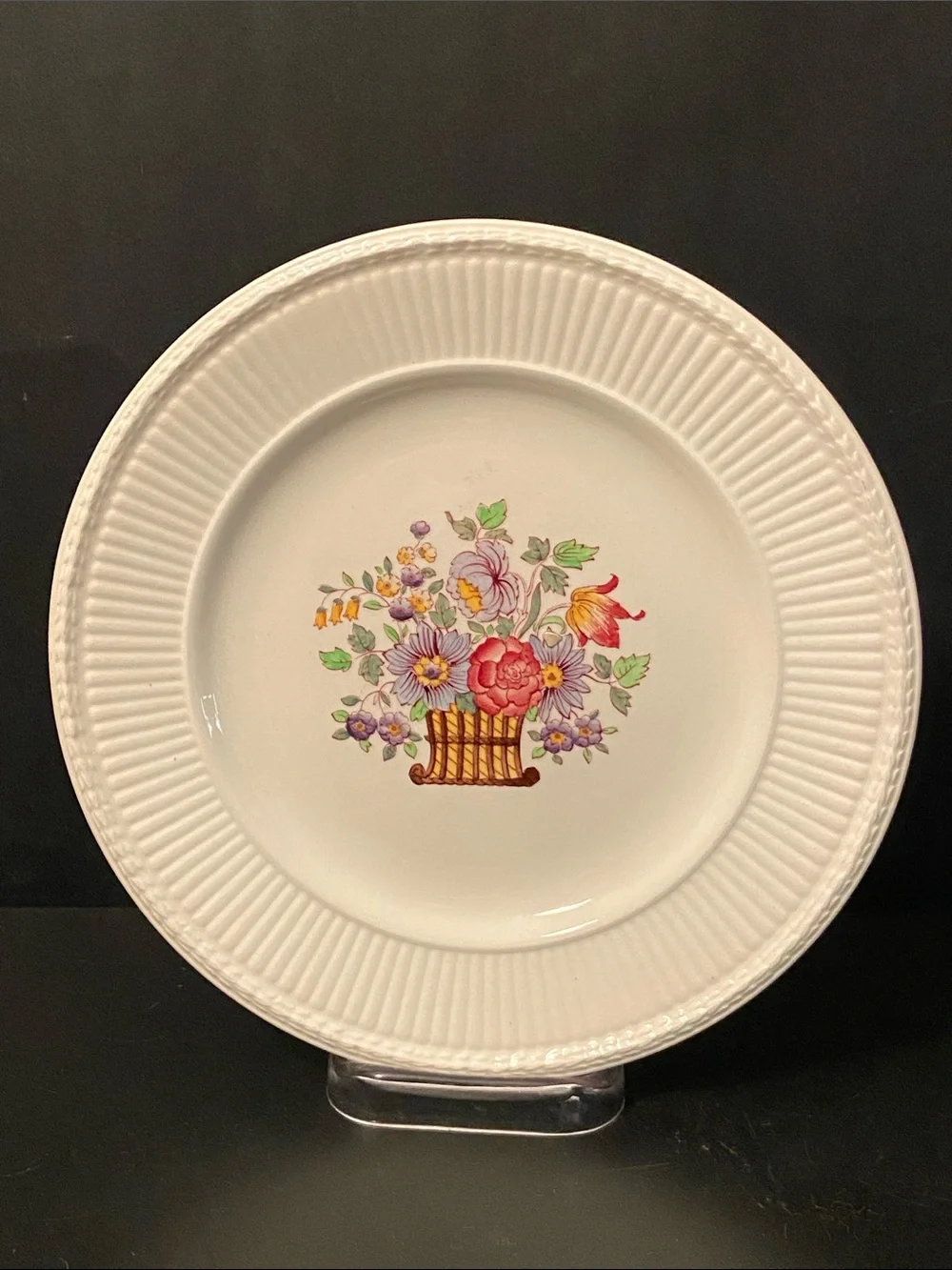 Borrowdale by Wedgwood  White Floral Basket Salad Plate